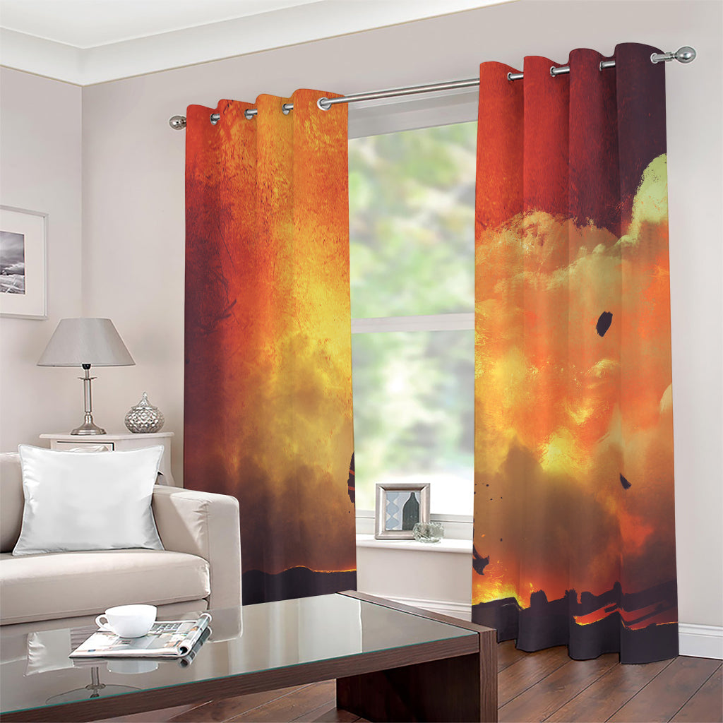 Brave Firefighter With Axe Print Blackout Grommet Curtains