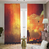 Brave Firefighter With Axe Print Blackout Pencil Pleat Curtains