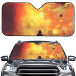 Brave Firefighter With Axe Print Car Windshield Sun Shade