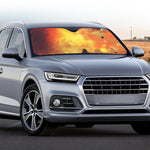 Brave Firefighter With Axe Print Car Windshield Sun Shade