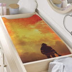 Brave Firefighter With Axe Print Changing Pad Cover