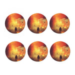 Brave Firefighter With Axe Print Coaster Set