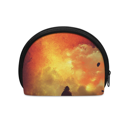 Brave Firefighter With Axe Print Coin Purse