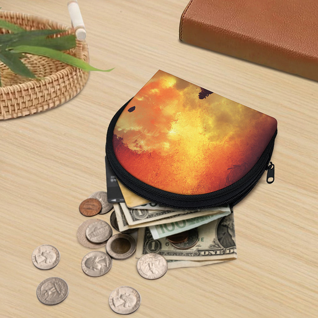 Brave Firefighter With Axe Print Coin Purse