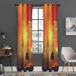 Brave Firefighter With Axe Print Curtain