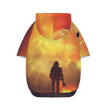 Brave Firefighter With Axe Print Dog Zip Up Hoodie