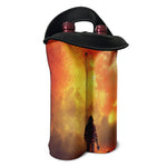 Brave Firefighter With Axe Print Double Neoprene Wine Tote