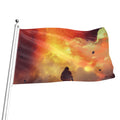 Brave Firefighter With Axe Print Flag