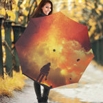 Brave Firefighter With Axe Print Foldable Umbrella