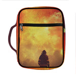 Brave Firefighter With Axe Print Front Pocket Bible Bag