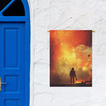 Brave Firefighter With Axe Print Garden Flag