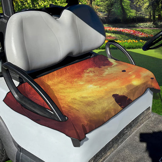 Brave Firefighter With Axe Print Golf Cart Seat Cover