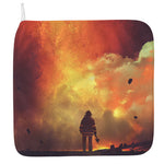 Brave Firefighter With Axe Print Hand Towel