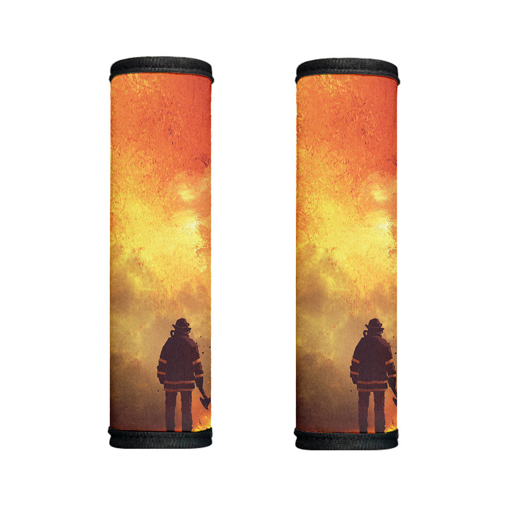 Brave Firefighter With Axe Print Handle Covers