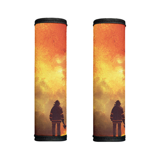Brave Firefighter With Axe Print Handle Covers