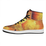Brave Firefighter With Axe Print High Top Leather Sneakers