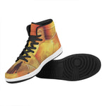 Brave Firefighter With Axe Print High Top Leather Sneakers