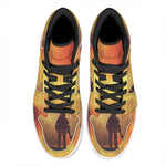 Brave Firefighter With Axe Print High Top Leather Sneakers