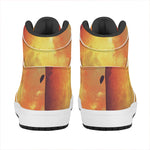 Brave Firefighter With Axe Print High Top Leather Sneakers