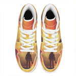 Brave Firefighter With Axe Print High Top Leather Sneakers