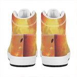 Brave Firefighter With Axe Print High Top Leather Sneakers