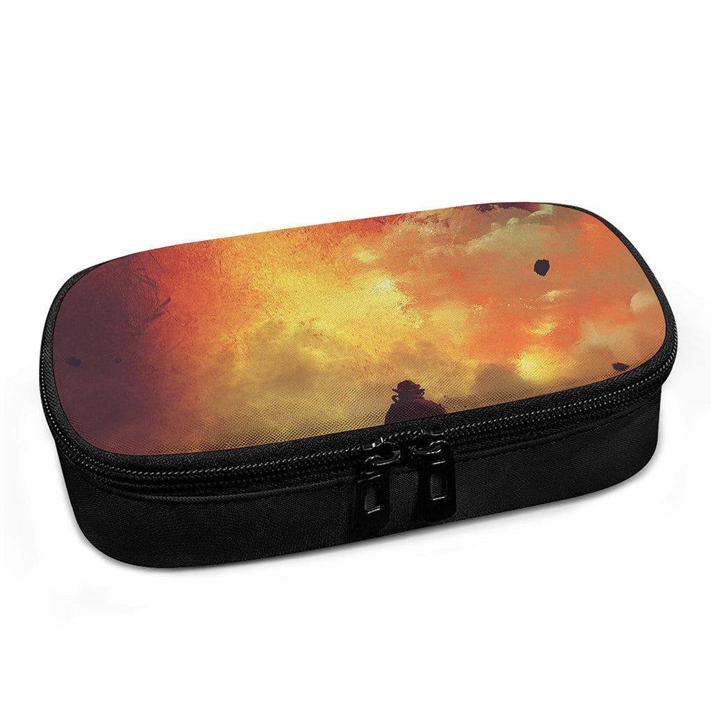 Brave Firefighter With Axe Print Insulin Cooler Travel Case