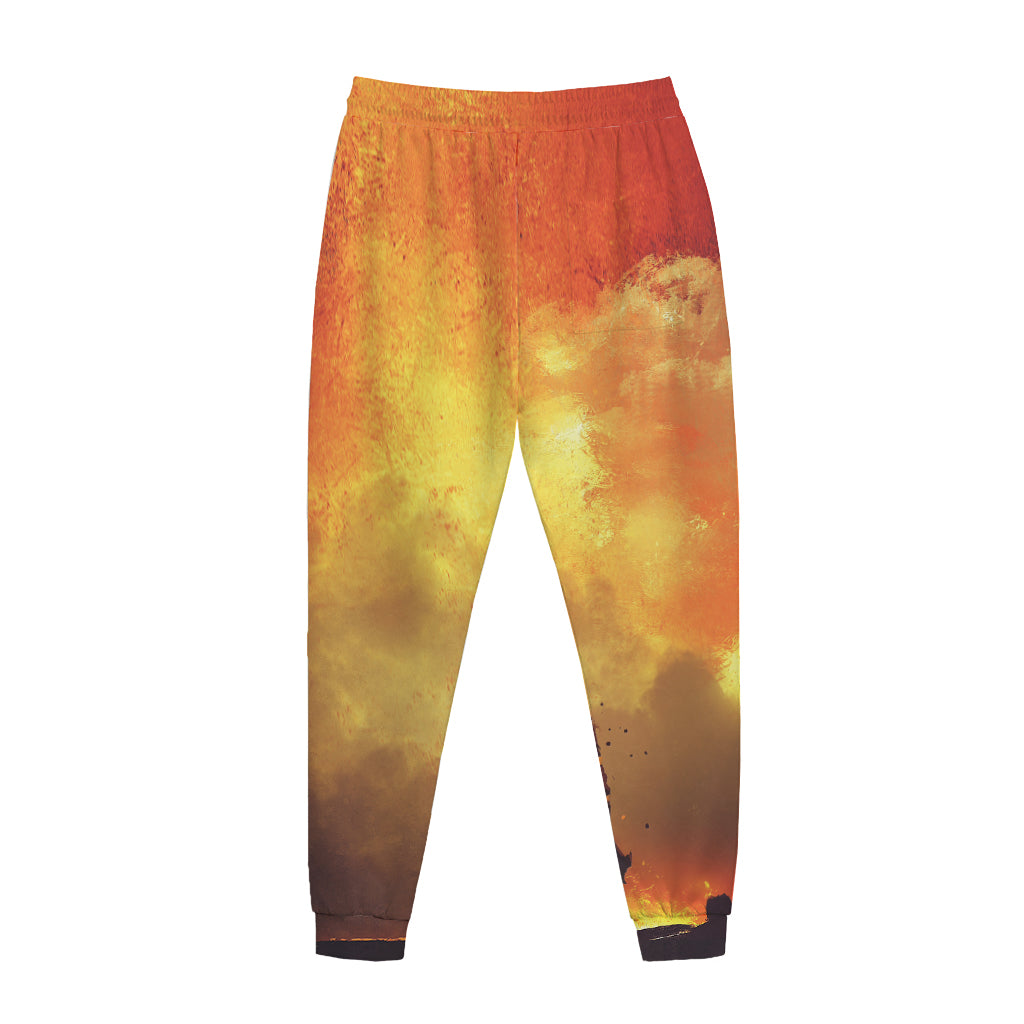 Brave Firefighter With Axe Print Jogger Pants