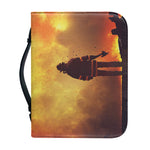 Brave Firefighter With Axe Print Leather Bible Cover