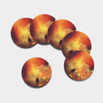 Brave Firefighter With Axe Print Leather Coaster Set