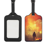 Brave Firefighter With Axe Print Luggage Tag