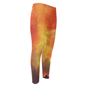 Brave Firefighter With Axe Print Men's Compression Pants