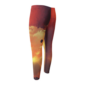 Brave Firefighter With Axe Print Men's Compression Pants