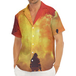 Brave Firefighter With Axe Print Men's Deep V-Neck Shirt