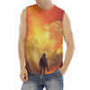 Brave Firefighter With Axe Print Men's Fitness Tank Top