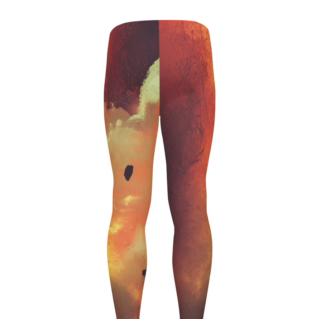 Brave Firefighter With Axe Print Men's leggings