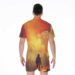 Brave Firefighter With Axe Print Men's Rompers