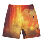 Brave Firefighter With Axe Print Men's Swim Trunks