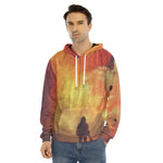 Brave Firefighter With Axe Print Men's Velvet Pullover Hoodie