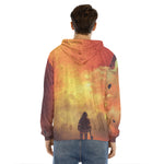Brave Firefighter With Axe Print Men's Velvet Pullover Hoodie