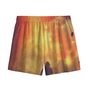 Brave Firefighter With Axe Print Mesh Shorts