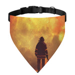 Brave Firefighter With Axe Print Over The Collar Dog Bandana