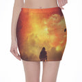 Brave Firefighter With Axe Print Pencil Mini Skirt
