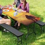 Brave Firefighter With Axe Print Picnic Table Cover