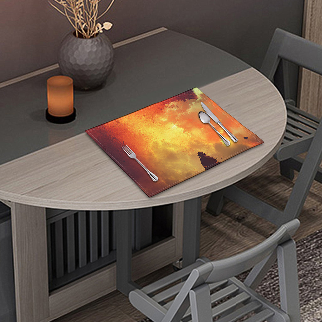 Brave Firefighter With Axe Print Placemat