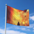 Brave Firefighter With Axe Print Polyester Flag