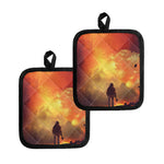 Brave Firefighter With Axe Print Pot Holders