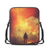 Brave Firefighter With Axe Print Rectangular Crossbody Bag