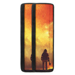 Brave Firefighter With Axe Print Refrigerator Handle Covers