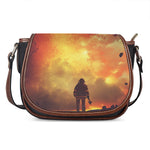 Brave Firefighter With Axe Print Saddle Bag