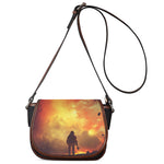 Brave Firefighter With Axe Print Saddle Bag